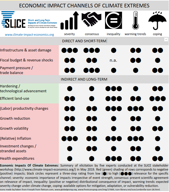 Economic Impact Channels of Climate Extremes